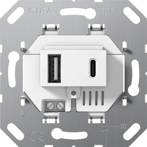 Gira Einsatz USB-Spannungsversorgung 2fach Typ A / Typ C, weiß