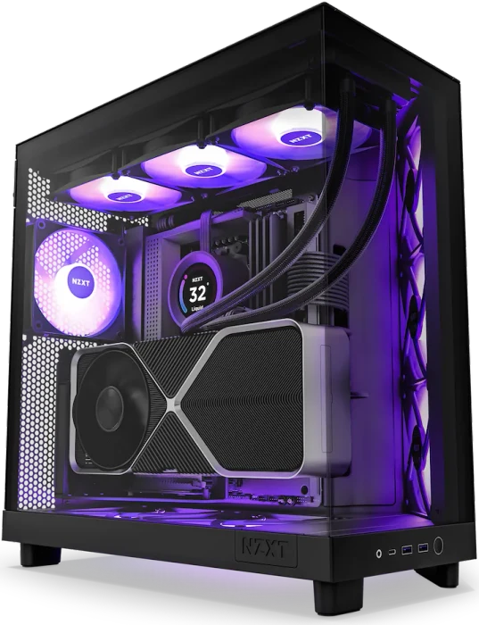 NZXT H6 Flow RGB Black, schwarz, Glasfenster