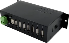 Exsys Industrial Railmount USB-Hub, 7x USB-A 2.0, USB-B 2.0 [Buchse] (EX-1177HMV)