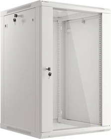 Lanberg WF01 Series 19" Wandschrank 18HE, hängend, Flatpack, Glastür, IP20, RAL 7035, 600mm tief