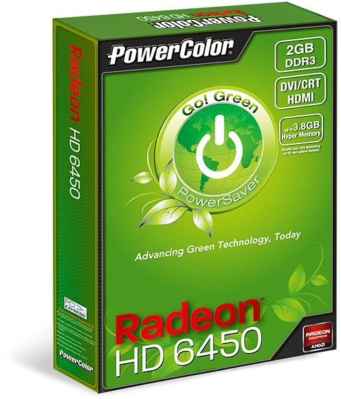 PowerColor Radeon HD 6450 Go! Green, 2GB DDR3, VGA, DVI, HDMI