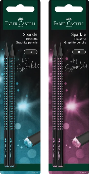 Faber-Castell Hi Sparkle Set (versch. Farben) Bleistift 2B graphit, midnight, 2er-Pack