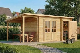 Alpholz Gartenhaus Maria mit Schleppdach 600x279cm natur