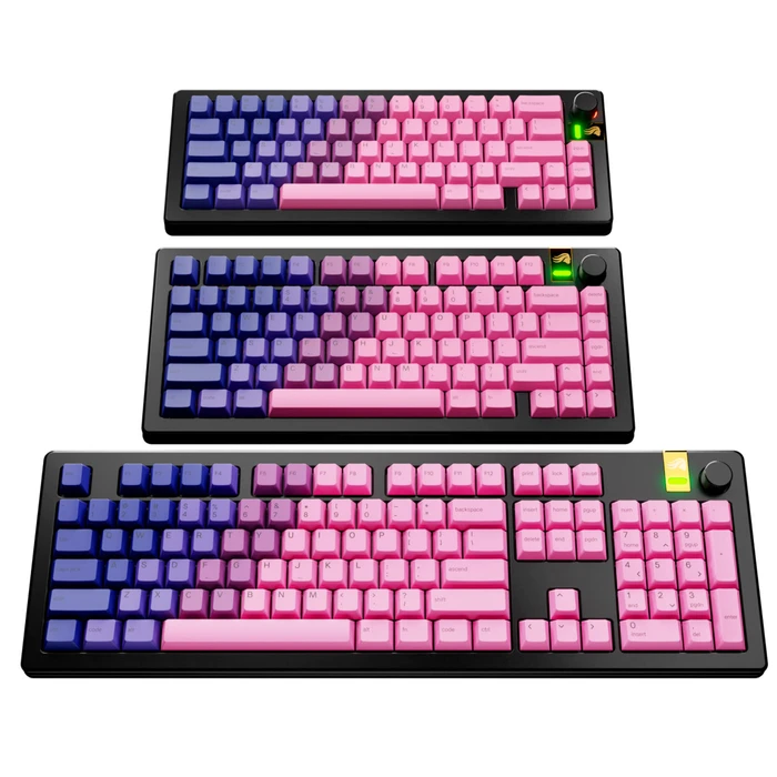 Glorious GPBT Gradient V2 Keycaps, Kunststoff (PBT), Nebula, rosa/violett, 131 Tasten, ANSI-US