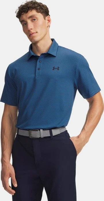 Under Armour Playoff 3.0 Stripe Poloshirt kurzarm midnight navy/aegean blue/white (Herren)