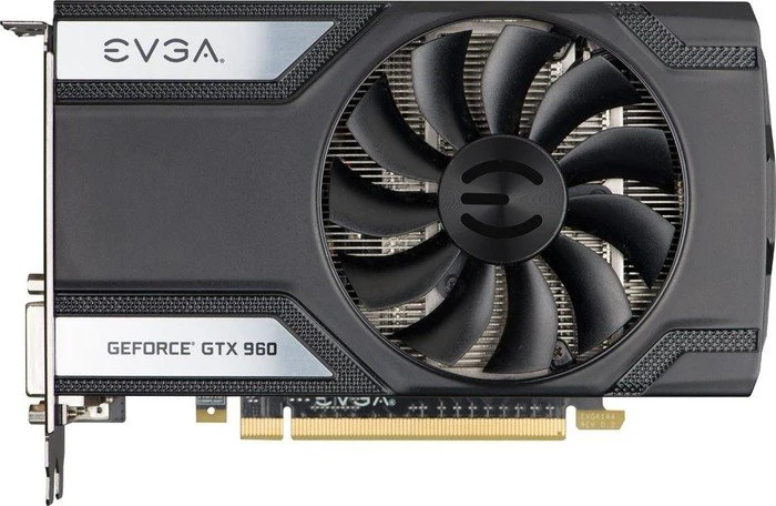 EVGA GeForce GTX 960 Superclocked, 2GB GDDR5, 2x DVI, HDMI, DP