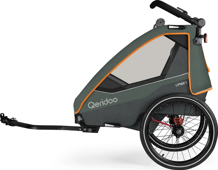 Qeridoo Lynix 1 Fahrradanhänger forest green (Modell 2024)