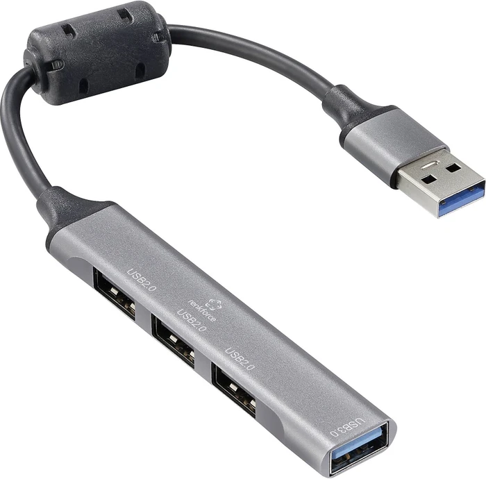 Renkforce 3+1-Port USB-Hub, USB-A 3.0 [Stecker]