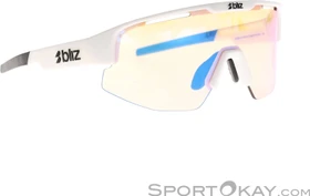 Bliz Matrix Small matte white/coral-orange mirror blue