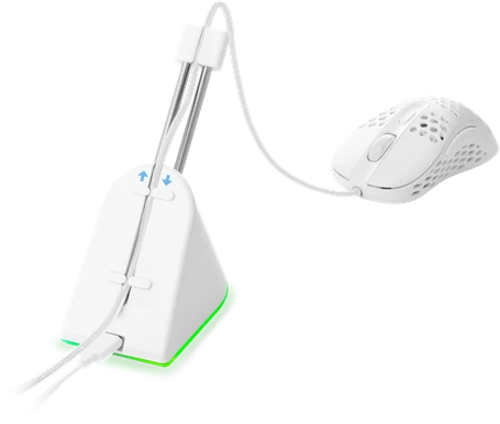 Deltaco Gaming RGB Mouse Bungee, Mauskabelhalterung, silber/weiß