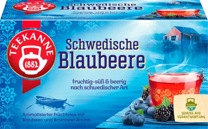 Teekanne Schwedische Blaubeere Früchtetee Beutel, 20 Stück