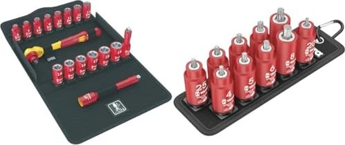 Wera 8100 SB VDE 1 Zyklop Steckschlüsselsatz inkl. Tasche, 17-tlg.