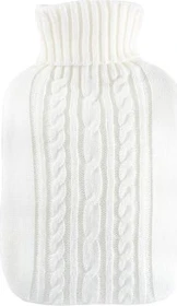 Hugo Frosch Klassik Strickbezug Wärmflasche weiß