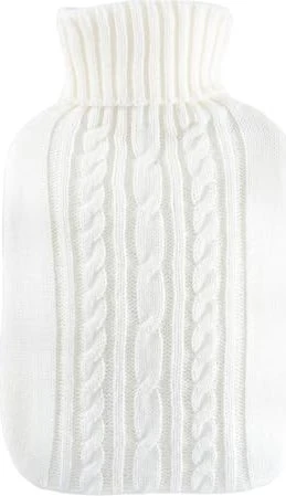 Hugo Frosch Klassik Strickbezug Wärmflasche weiß