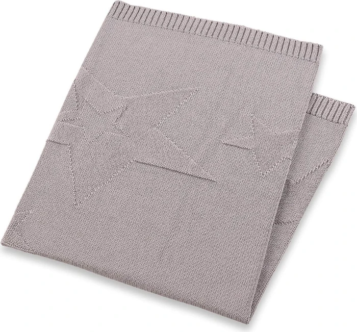 Sterntaler Strick-Schmusedecke mit eingestrickten Sternen