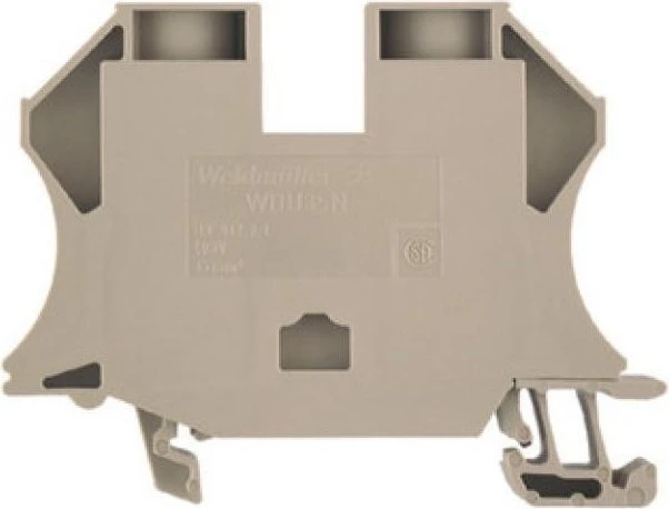Weidmüller WDU 35N Durchgangs-Reihenklemme, Schraubanschluss, dunkelbeige, 35 mm², 125 A, 500 V, Anzahl Anschlüsse: 2