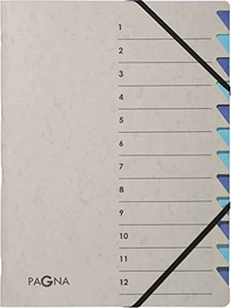 Pagna Easy Grey Ordnungsmappe, 12 Fächer, A4, grau/blau