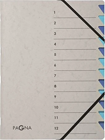 Pagna Easy Grey Ordnungsmappe, 12 Fächer, A4, grau/blau