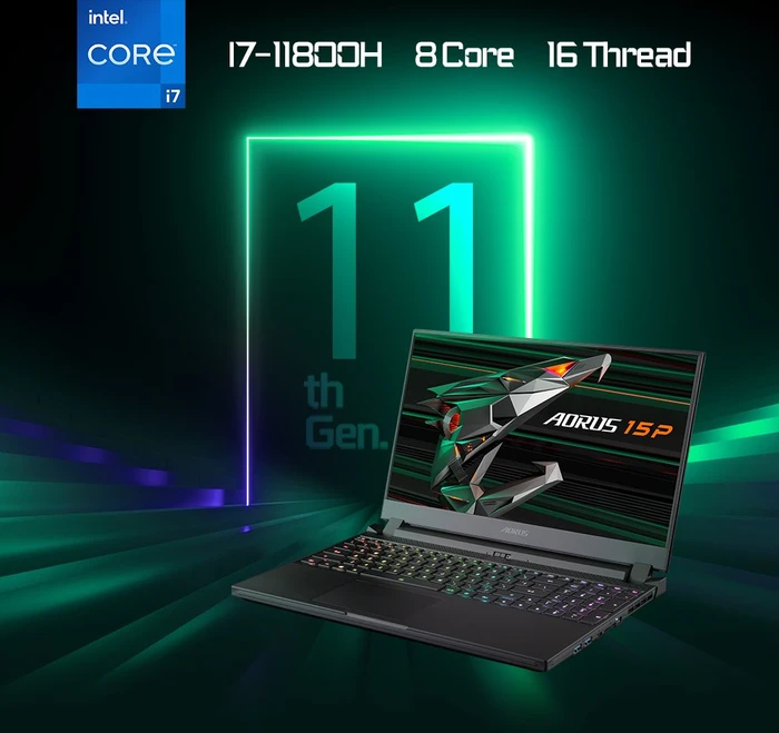 GIGABYTE AORUS 15P, Core i7-11800H, 32GB RAM, 1TB SSD, GeForce RTX 3080, UK