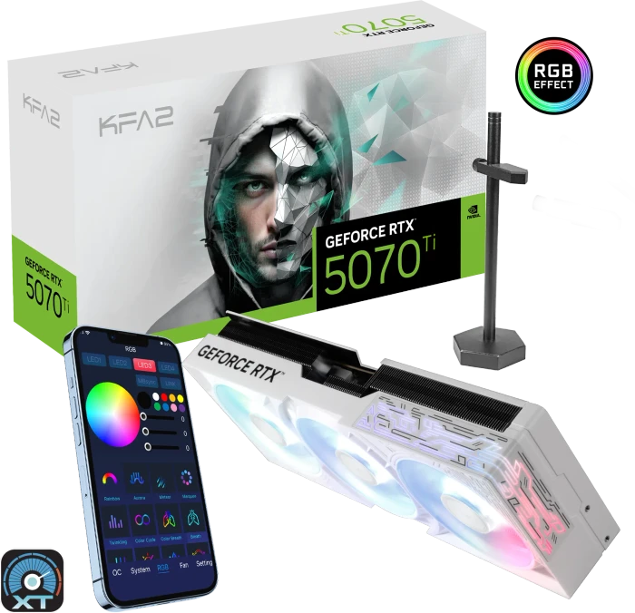 KFA2 GeForce RTX 5070 Ti 1-Click OC White, 16GB GDDR7, HDMI, 3x DP