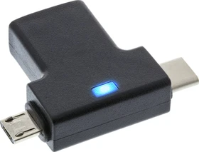 InLine USB-A 3.1 [Buchse] auf USB-C 3.1 [Stecker] oder USB Micro-B [Stecker] OTG T-Adapter schwarz (35804)
