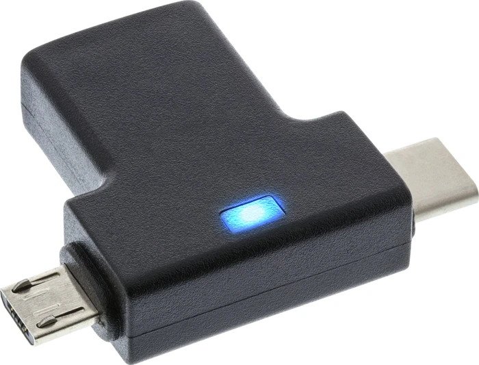InLine USB-A 3.1 [Buchse] auf USB-C 3.1 [Stecker] oder USB Micro-B [Stecker] OTG T-Adapter schwarz