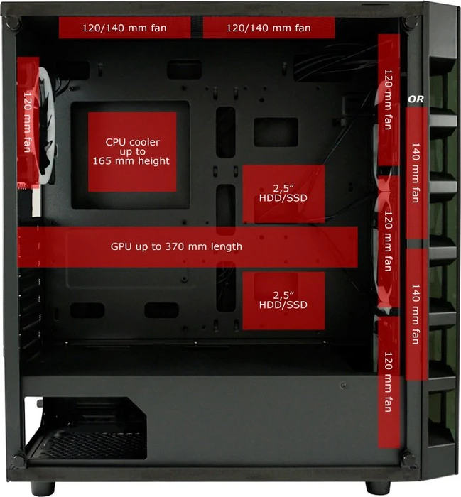 LC-Power Gaming 709B Solar_System_X, Glasfenster