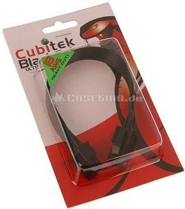 Cubitek Black Cobra Series 6-Pin PCIe zu 8-Pin PCIe Adapter 20cm, schwarz