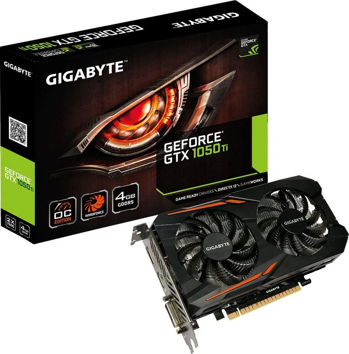 GIGABYTE GeForce GTX 1050 Ti OC 4G, 4GB GDDR5, DVI, HDMI, DP
