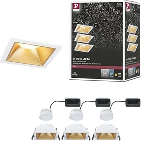 Paulmann Cole Coin LED 6W Einbauleuchte weiß/gold, 3 Stück