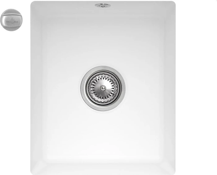 Villeroy & Boch Subway 45 XU Unterbau Becken mittig mit Ablauffernbedienung stone white