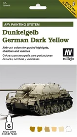 Vallejo Model Air AFV Painting System German Dark Yellow Farbset, 6-tlg.