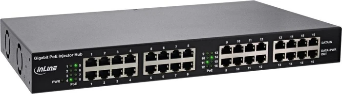 InLine Desktop Gigabit PoE-Injektor, 32x RJ-45, 250W PoE+