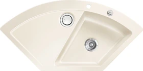 systemceram Mera Eck F Einbau Becken rechts mit Ablauffernbedienung magnolie