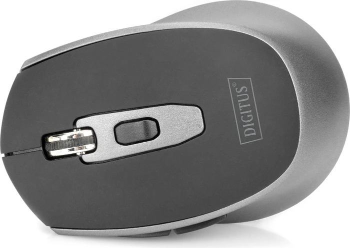 Digitus Wireless Optical Mouse, 6 Tasten, schwarz/grau, USB