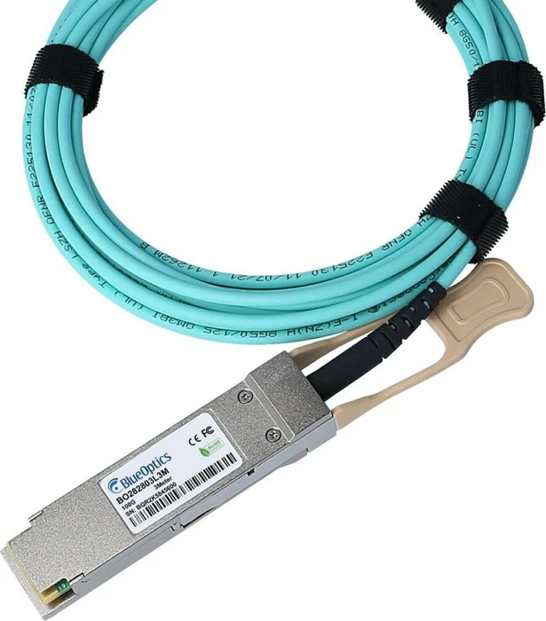 BlueOptics Aktives Optisches Kabel 100GBase 2m LAN-DAC, Lichtwellenleiter-Duplex, QSFP28, blau