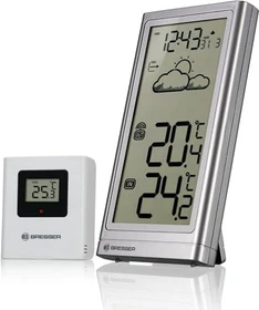 Bresser Meteo Temp Funkwetterstation silber, digital