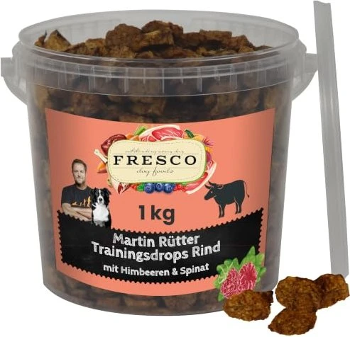Fresco Dog Martin Rütter Trainingsdrops, Rind mit Himbeeren und Spinat, 1kg