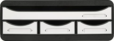 Exacompta Toolbox Schubladenbox, 4 Schubladen, weiß/schwarz