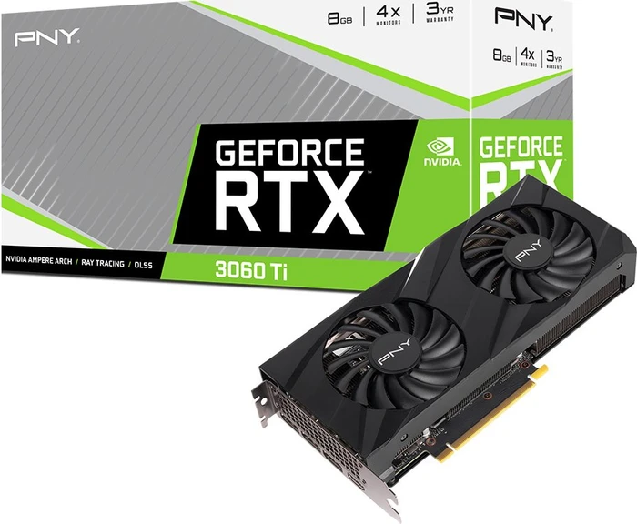 PNY GeForce RTX 3060 Ti 8GB Verto Dual Fan (LHR), 8GB GDDR6, HDMI, 3x DP