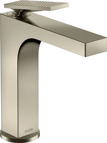 Hansgrohe Axor Citterio 160 Waschbeckenarmatur mit Hebelgriff Ablauffernbedienung und Rautenschliff polished nickel