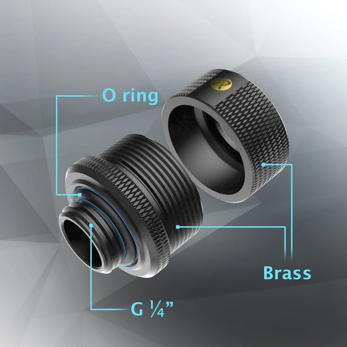 Raijintek Pelias D141806 Fitting G1/4" 14mm, schwarz, 6er-Pack
