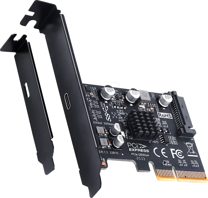 Graugear USB-C 3.2 PCIe-Karte, 1x USB-C 3.2, PCIe 3.0 x4