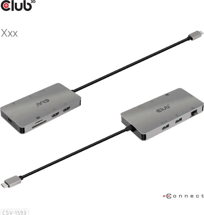 Club 3D 8in1 Hub, USB-C 3.0 [Stecker]
