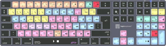 LogicKeyboard Titan Wireless Avid Pro Tools Mac, Titanium Gray, LEDs weiß, USB/Bluetooth, UK