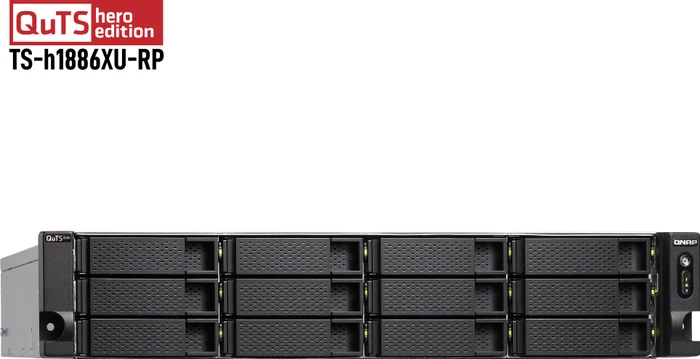 QNAP QuTS hero TS-h1886XU-RP-D1622-32G 9TB, 32GB RAM ECC, 2x SFP+ 10Gb/s, 2x RJ-45 10GBase-T, 2HE