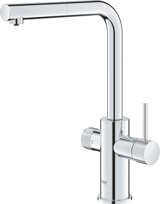 Grohe Blue Pure Minta Einzelarmatur mit herausziehbarem Mousseurauslauf chrom