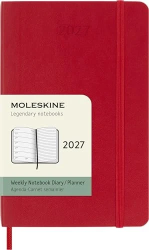 Moleskine Wochen-Notizkalender 1 Woche/1 Seite 2027, A6, Softcover, rot