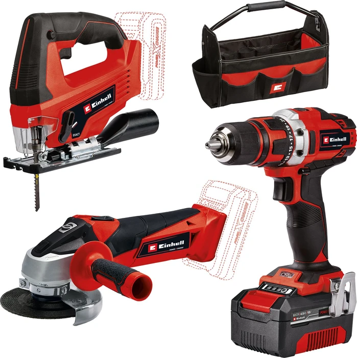 Einhell Expert TE-TK 18/3 Li Kit Akku-Maschinenset inkl. Tasche + Akku 4.0Ah + Zubehör