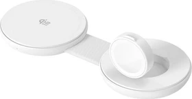Conceptronic 2-in-1 faltbares magnetisches Qi2 25W kabelloses Ladegerät weiß